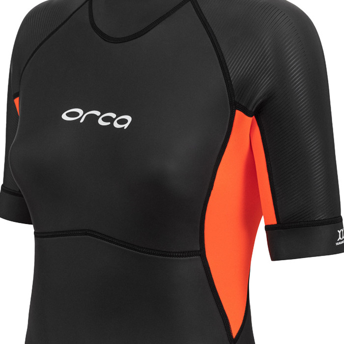 2023 Orca Womens Vitalis Back Zip Open Water Swim Shorty Wetsuit NN6Y - Black